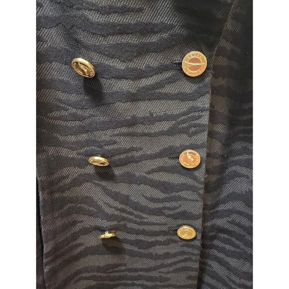 KENZO PARIS X HM Womens Elegant Wool Coat Tiger Pattern In Black Color US 6 EU36 - Picture 4 of 15